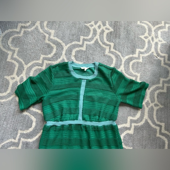 Maje Relona Knit Midi Dress Green Size 1 - Picture 5 of 6